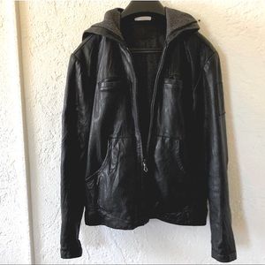 EVER Ludlow lambskin leather hooded jacket
